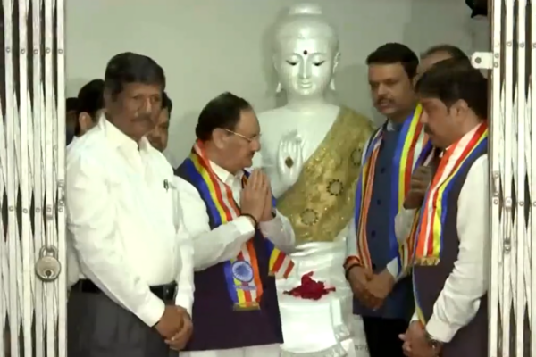 JP Nadda and Devendra Fadnavis Visit Dr. BR Ambedkar’s Residence in Mumbai